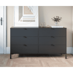 C�moda Marden 6 cajones Horizontal Negro