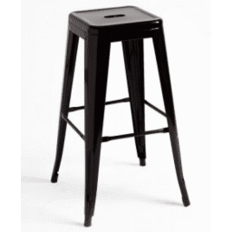 Banco Alto Tolix Negro - Apilable